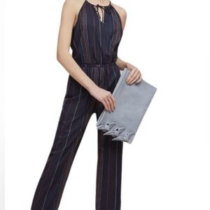 Anthropologie EUC Dolan Striped Halter Jumpsuit in Navy size large
